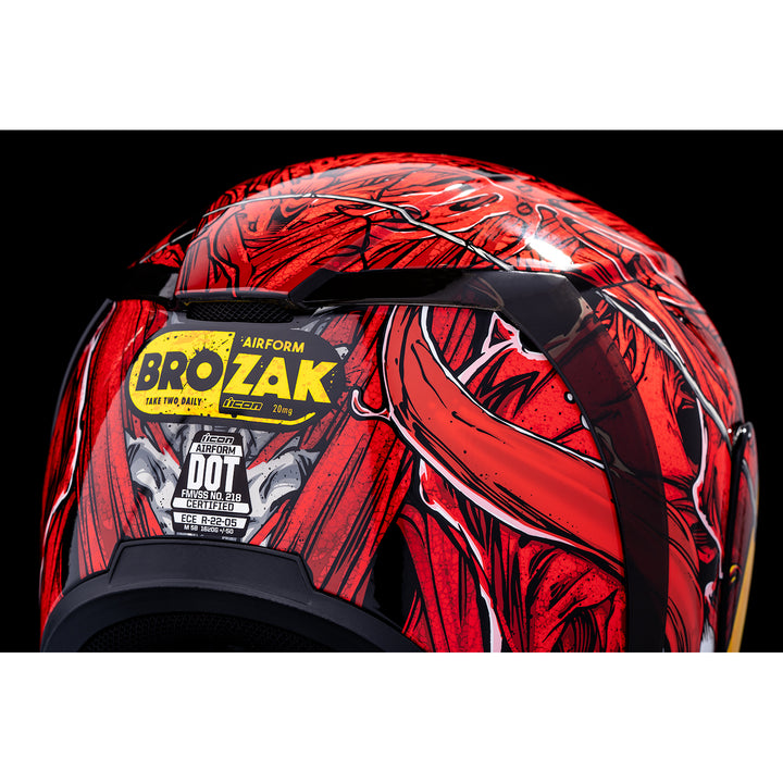 ICON Airform™ Brozak MIPS® Helmet Red - Close-Up of Rear Details