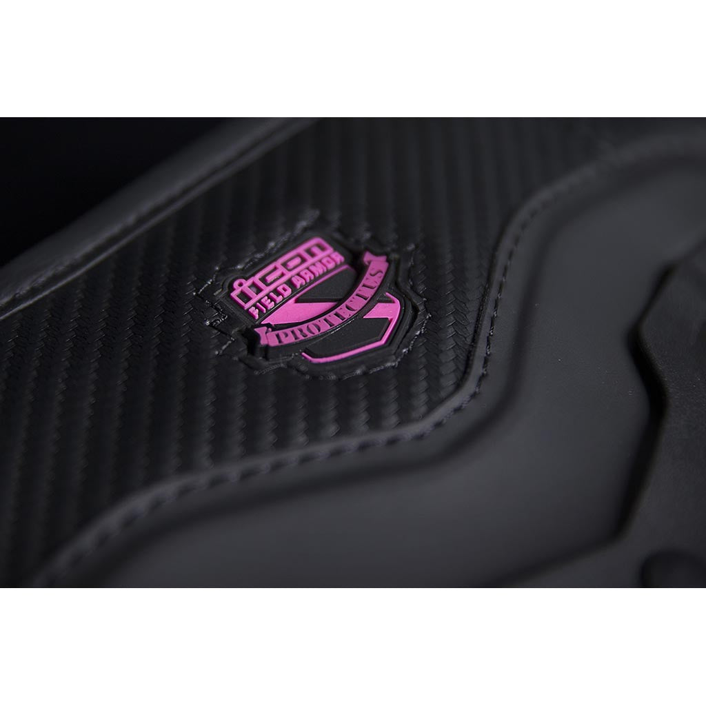 ICON Stryker Woman's Vest BLK - Close-Up of Logo on Rear Collar