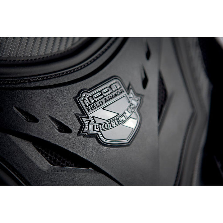 ICON Stryker Woman's Vest STLH - Close-Up of Logo on Chest Plate