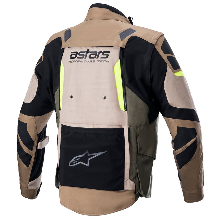Alpinestars Halo Drystar Jacket Black/Sand/Yellow - Rear View
