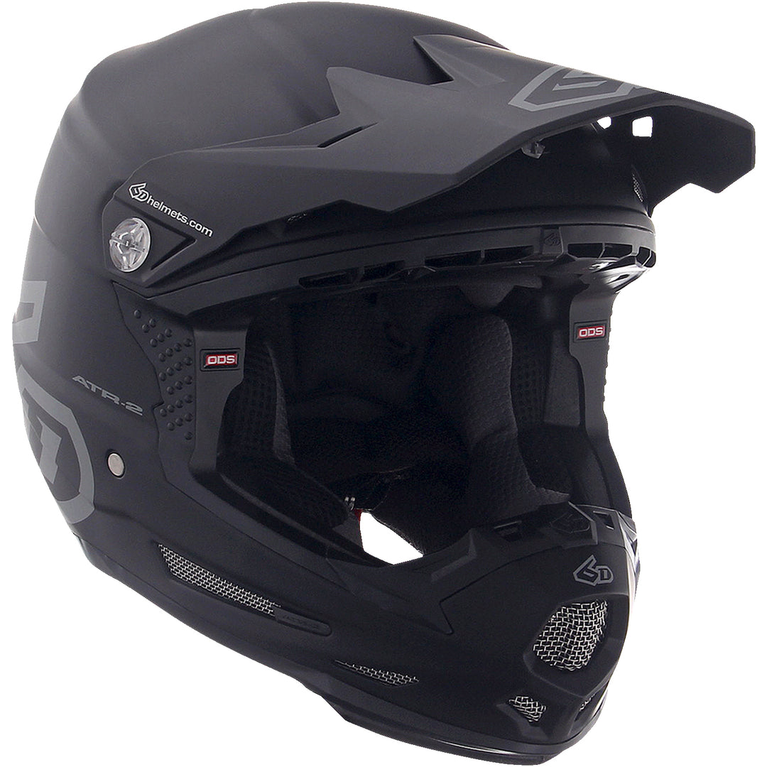 6D Helmets ATR-2Y Solid Youth Helmet Matte Black - Front Right Side View