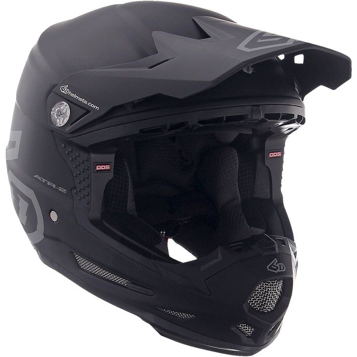 6D Helmets ATR-2Y Solid Youth Helmet Matte Black - Front Right Side View