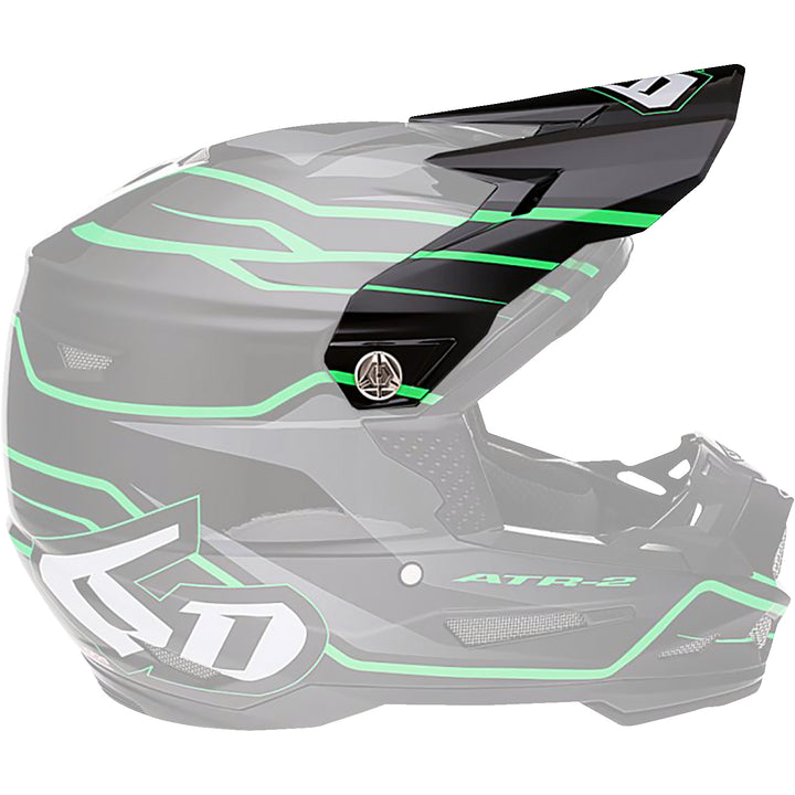 6D Helmets ATR-2 Helmet Visor Phase/Black Green - Side View