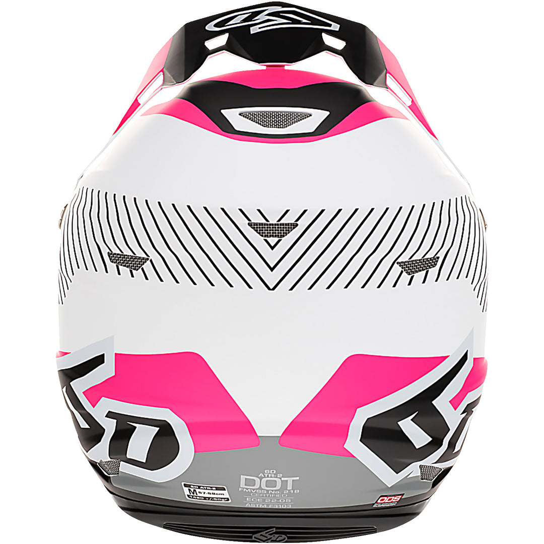 6D Helmets ATR-2 Fusion Helmet Neon Pink - Rear View