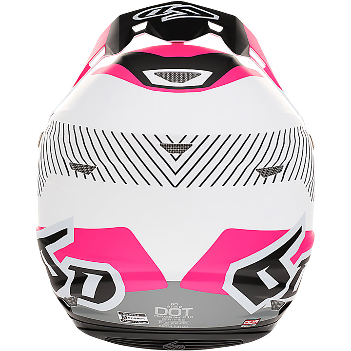 6D Helmets ATR-2 Fusion Helmet Neon Pink - Rear View