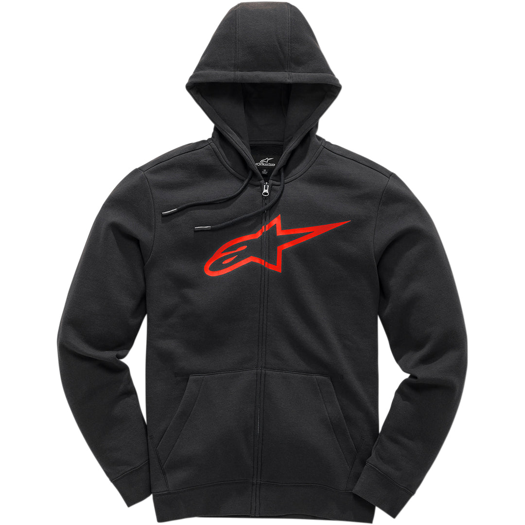 Alpinestars Ageless 2 Zip Hoodie Black/Red - Front View