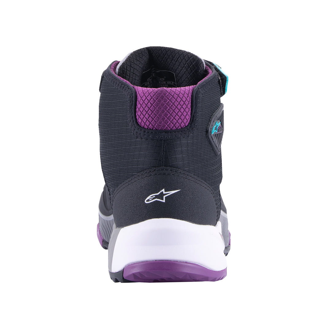 Alpinestars Stella CR-X Drystar® Shoes Black/Gray/Teal/Purple - Rear View
