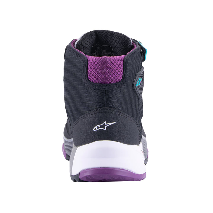 Alpinestars Stella CR-X Drystar® Shoes Black/Gray/Teal/Purple - Rear View