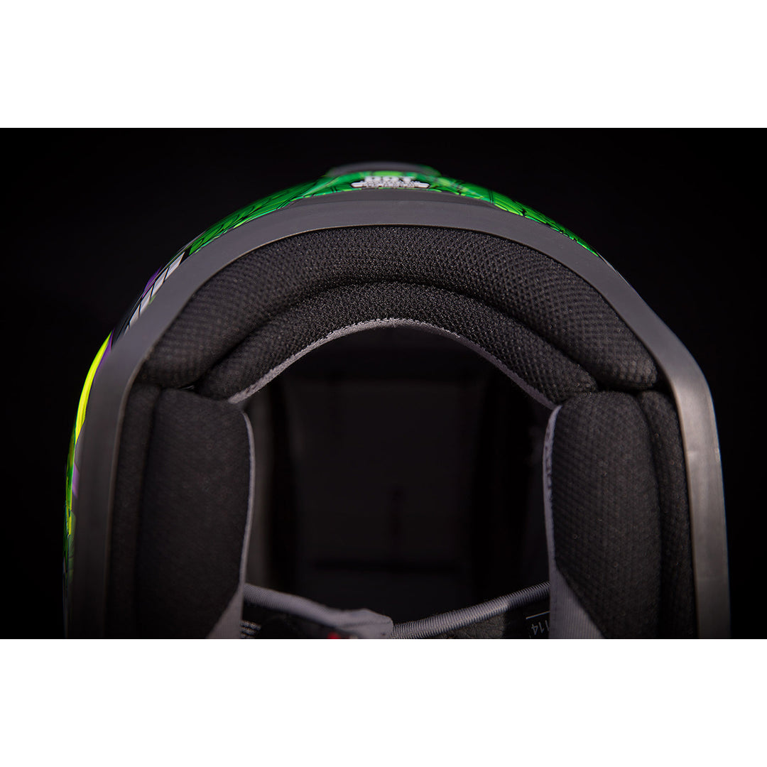 ICON Airform™ Ritemind Glow™ Helmet Green - Close-Up of Bottom Rear Details