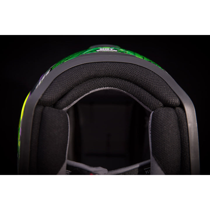 ICON Airform™ Ritemind Glow™ Helmet Green - Close-Up of Bottom Rear Details