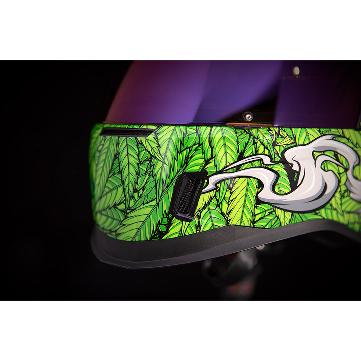 ICON Airform™ Ritemind Glow™ Helmet Green - Close-Up of Mouth Vents