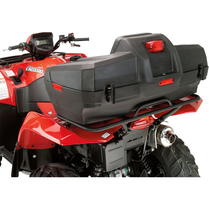 MOOSE UTILITY Trailblazer Storage Trunk - Rear Side View Installed on ATV