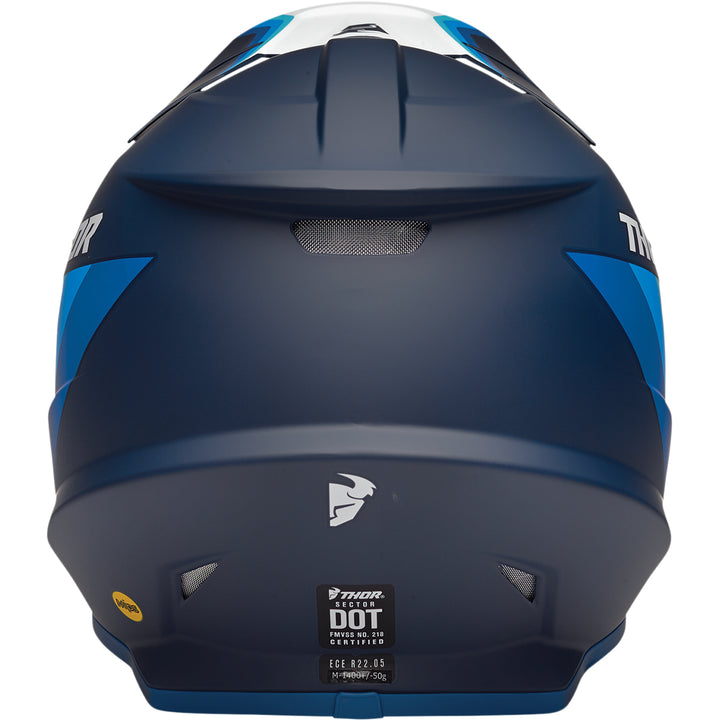 THOR Sector Runner MIPS® Helmet Navy/White - Rear View