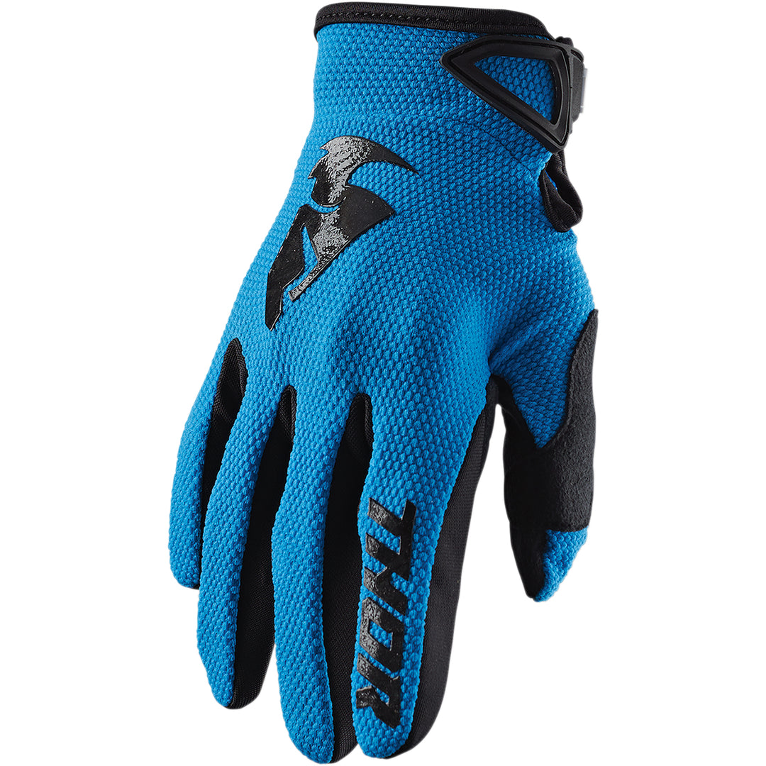 THOR Youth Sector Gloves Blue - Back of Hand View