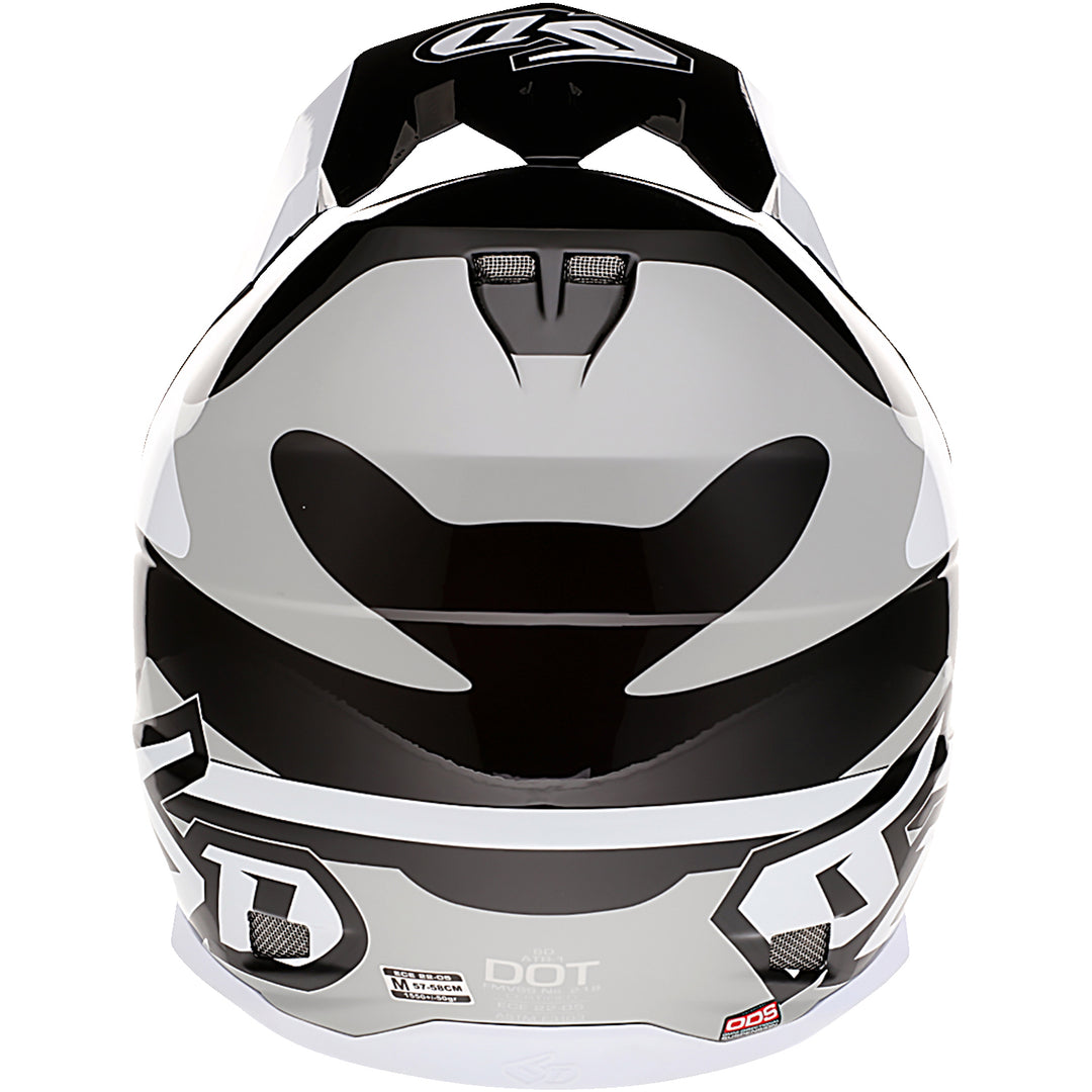 6D Helmets ATR-1 Apex Helmet White - Rear View