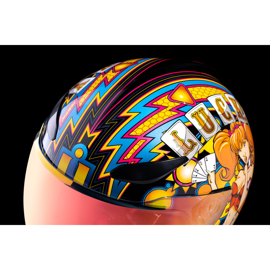 ICON Domain™ Lucky Lid 4 Helmet Red - Close-Up of Top Vents