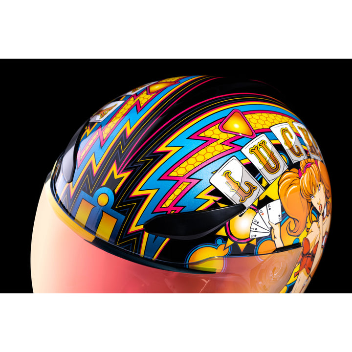 ICON Domain™ Lucky Lid 4 Helmet Red - Close-Up of Top Vents