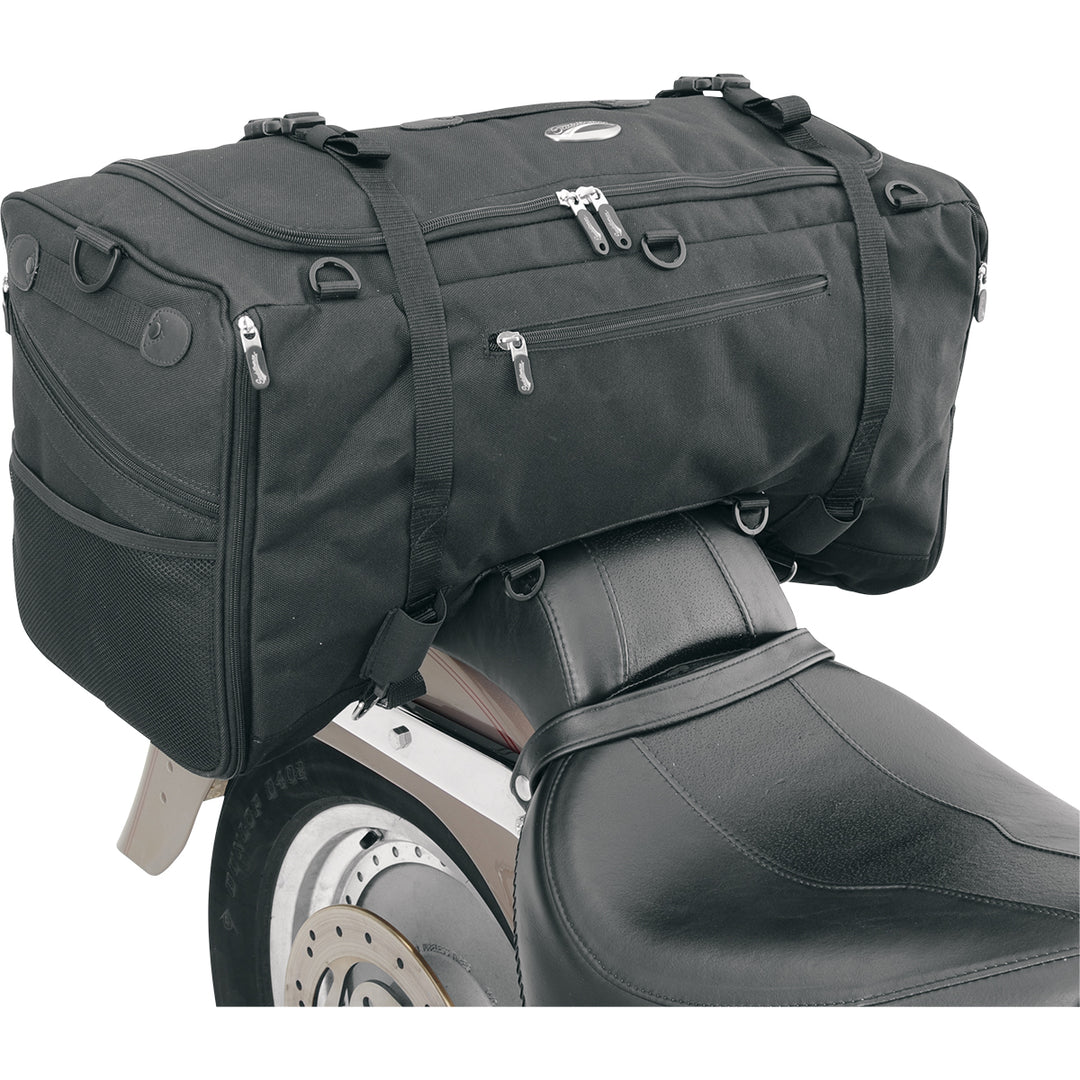 SADDLEMEN TS3200 Deluxe Sport Tail Bag - Front Side View Attached to Passenger Seat