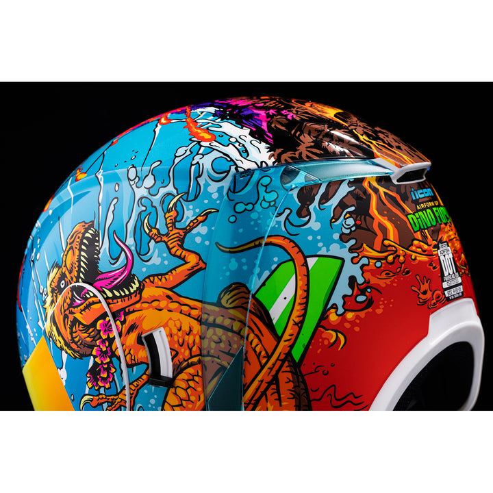 ICON Airform™ Dino Fury Helmet - Close-Up of Rear Left Side Details