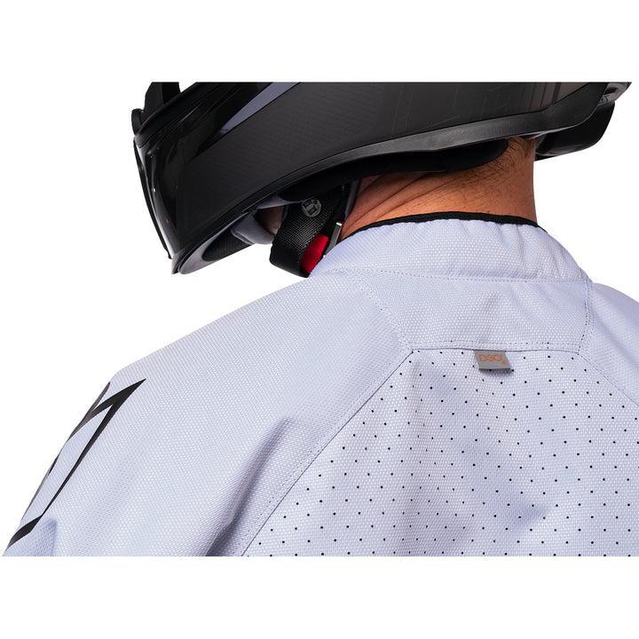 ICON Hooligan™ CE Jacket White - Close-Up Rear View of Shoulder