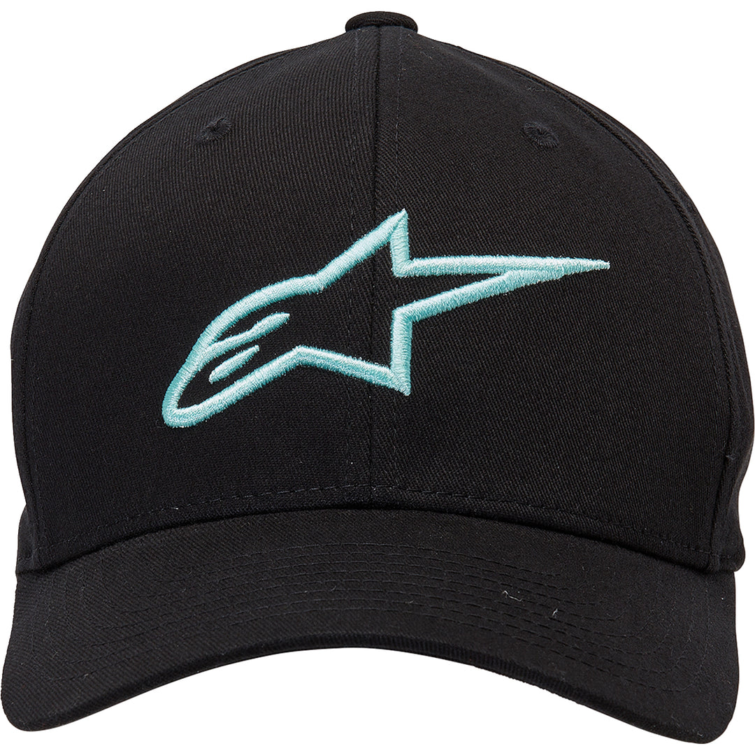 Alpinestars Ageless Curve Hat Black/Light Aqua - Front View