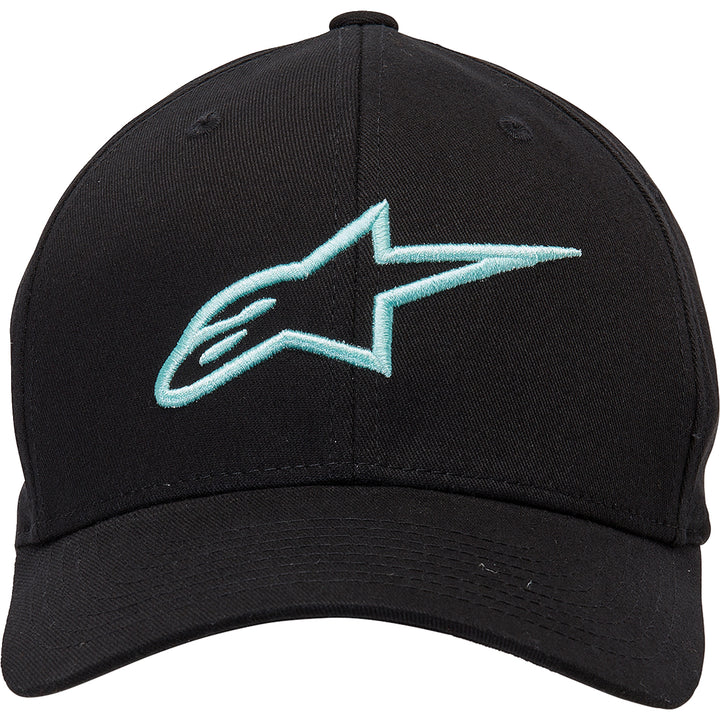 Alpinestars Ageless Curve Hat Black/Light Aqua - Front View