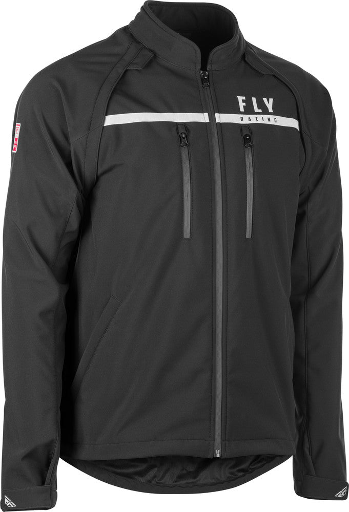 Fly Racing Patrol Softshell Jacket Black - Front View