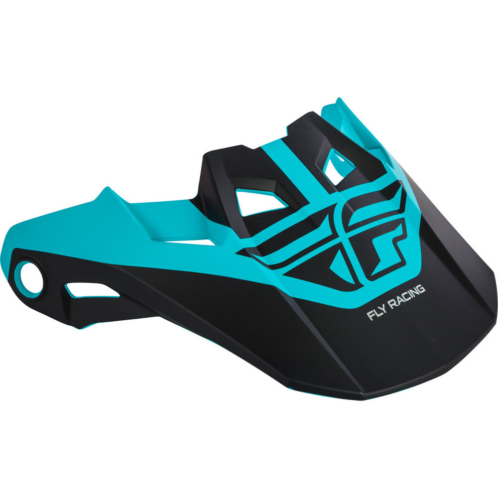 Fly Racing Formula Helmet Visor Matte Black/Teal - Top Side View