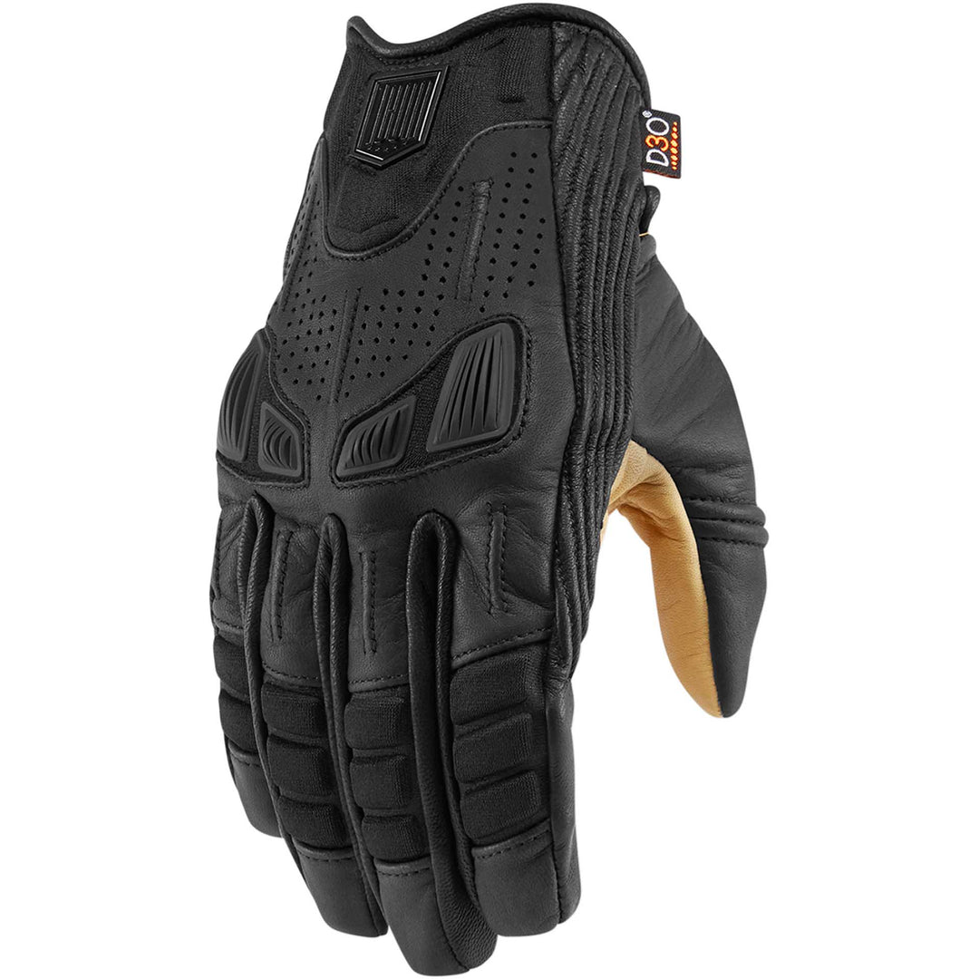ICON AXYS Gloves Black - Back of Hand View