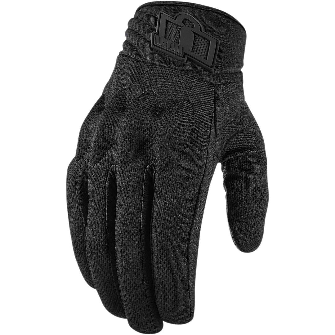 ICON Motorcycle Anthem 2 CE Stealth Gloves Black - Back of Hand View
