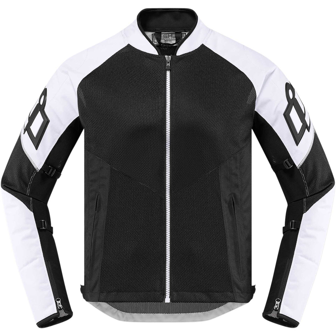 ICON Motorcycle Mesh AF Jacket White - Front View