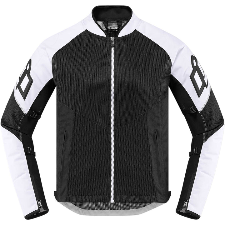 ICON Motorcycle Mesh AF Jacket White - Front View