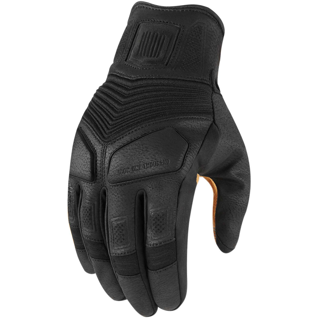 ICON Motorcycle Nightbreed Gloves Black - Back of Hand View