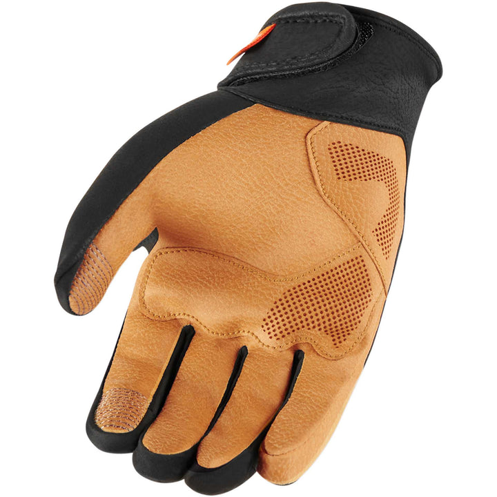 ICON Motorcycle Nightbreed Gloves Black - Palm View
