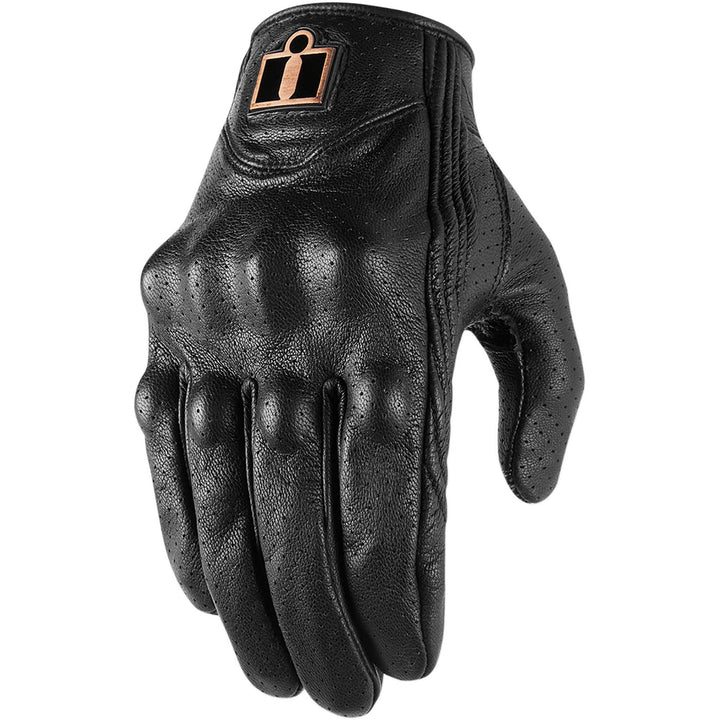 ICON Motorcycle Pursuit Classic Perf Gloves Black - Back of Hand View