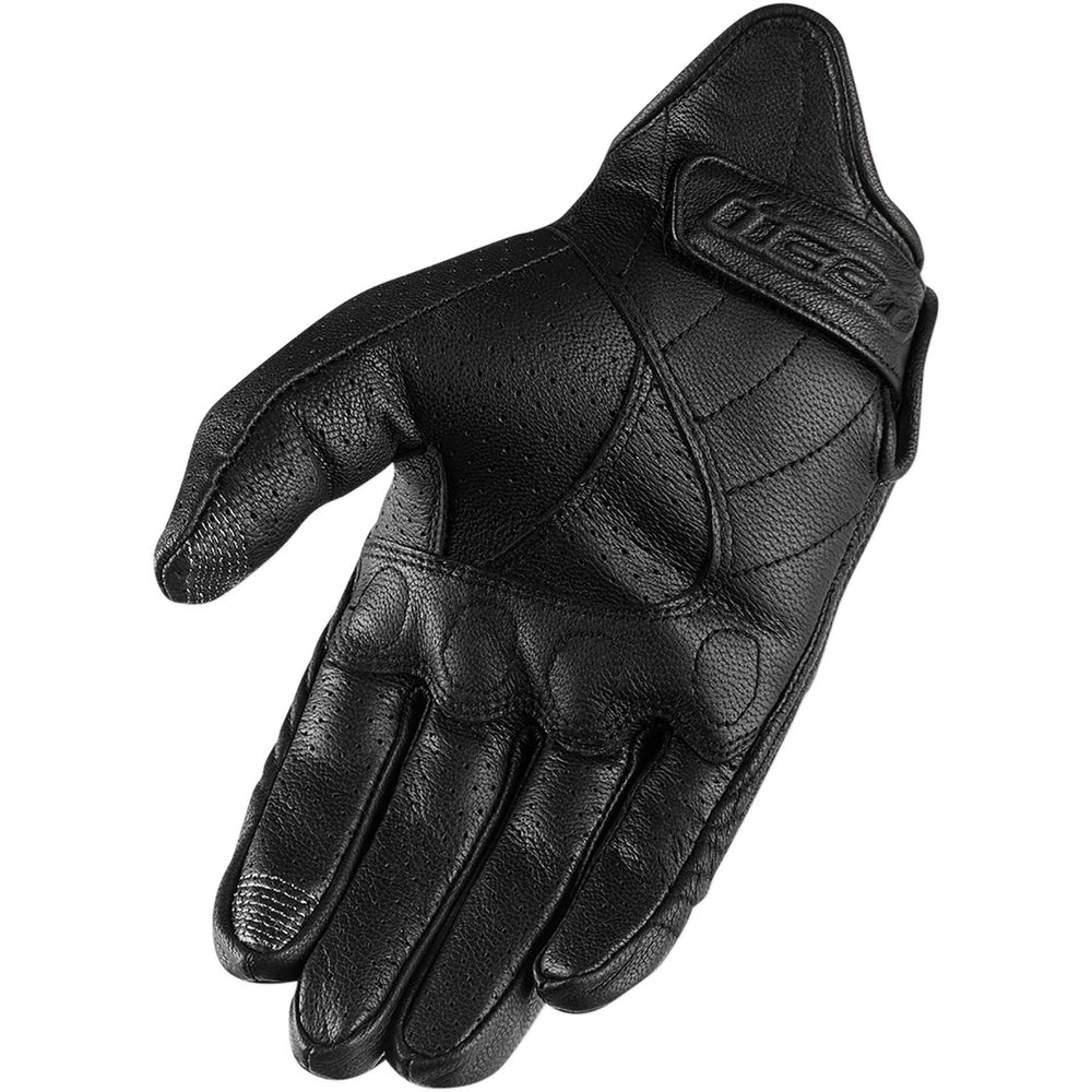 ICON Motorcycle Pursuit Classic Perf Gloves Black - Palm View