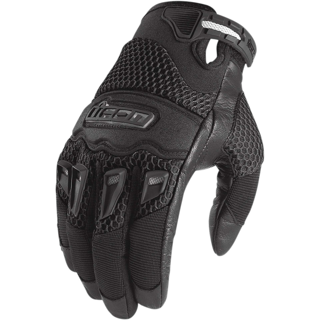 ICON Motorcycle Twenty-Niner Gloves Black - Back of Hand View