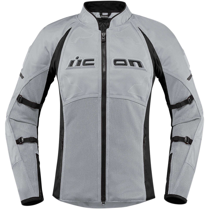 ICON Motorcycle Women's Contra2 Jacket Gray - Front View