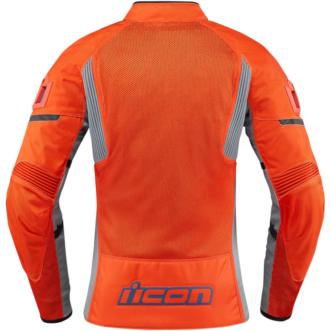 ICON Motorcycle Women's Contra2 Jacket Gray/Orange - Rear View
