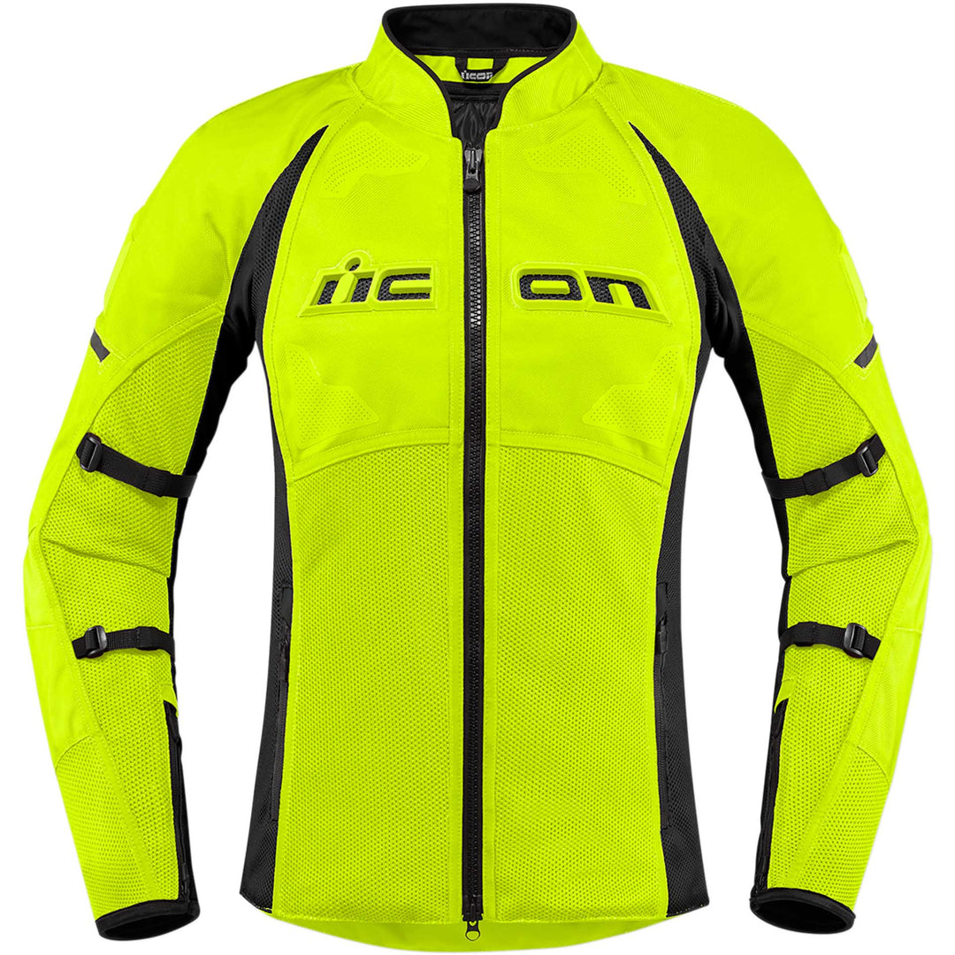 ICON Motorcycle Women's Contra2 Jacket Hi-Viz - Front View
