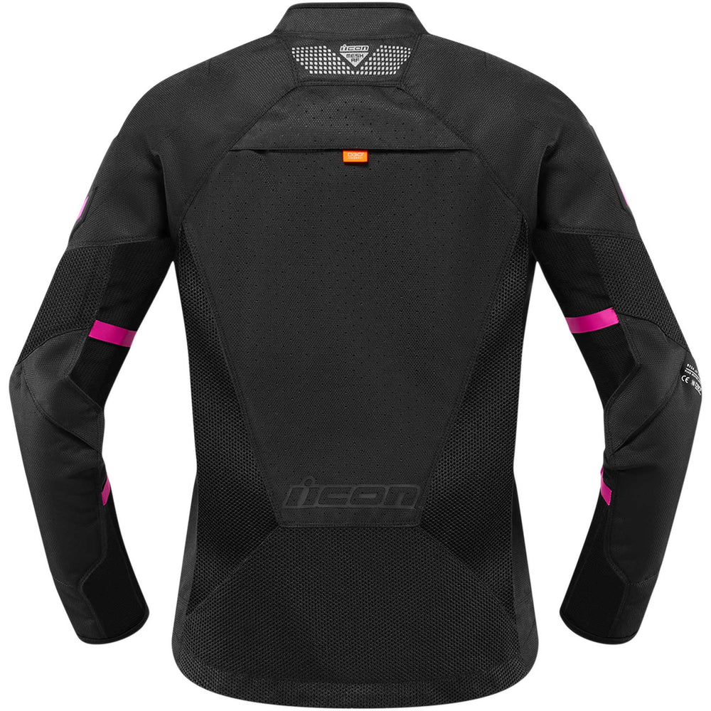 ICON Motorcycle Women's Mesh AF Jacket Black - Rear View