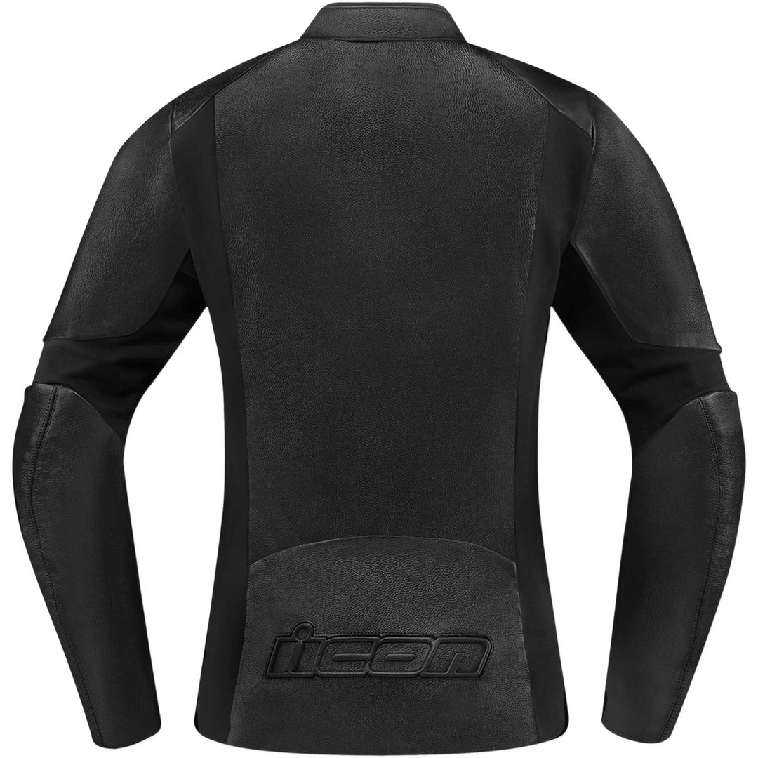 ICON Motorcycle Women's Overlord Jacket Black - Rear View