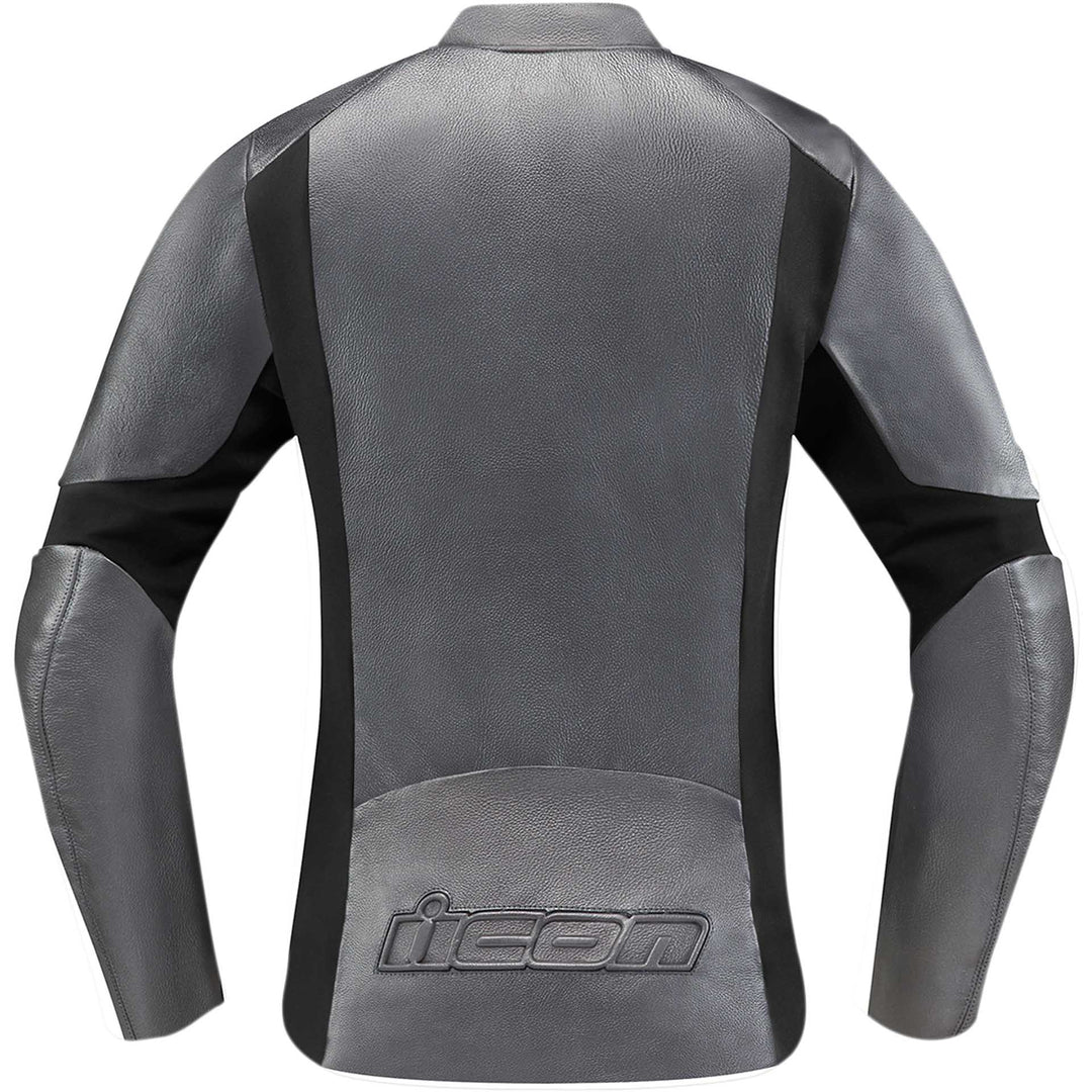 ICON Motorcycle Women's Overlord Jacket Charcoal - Rear View