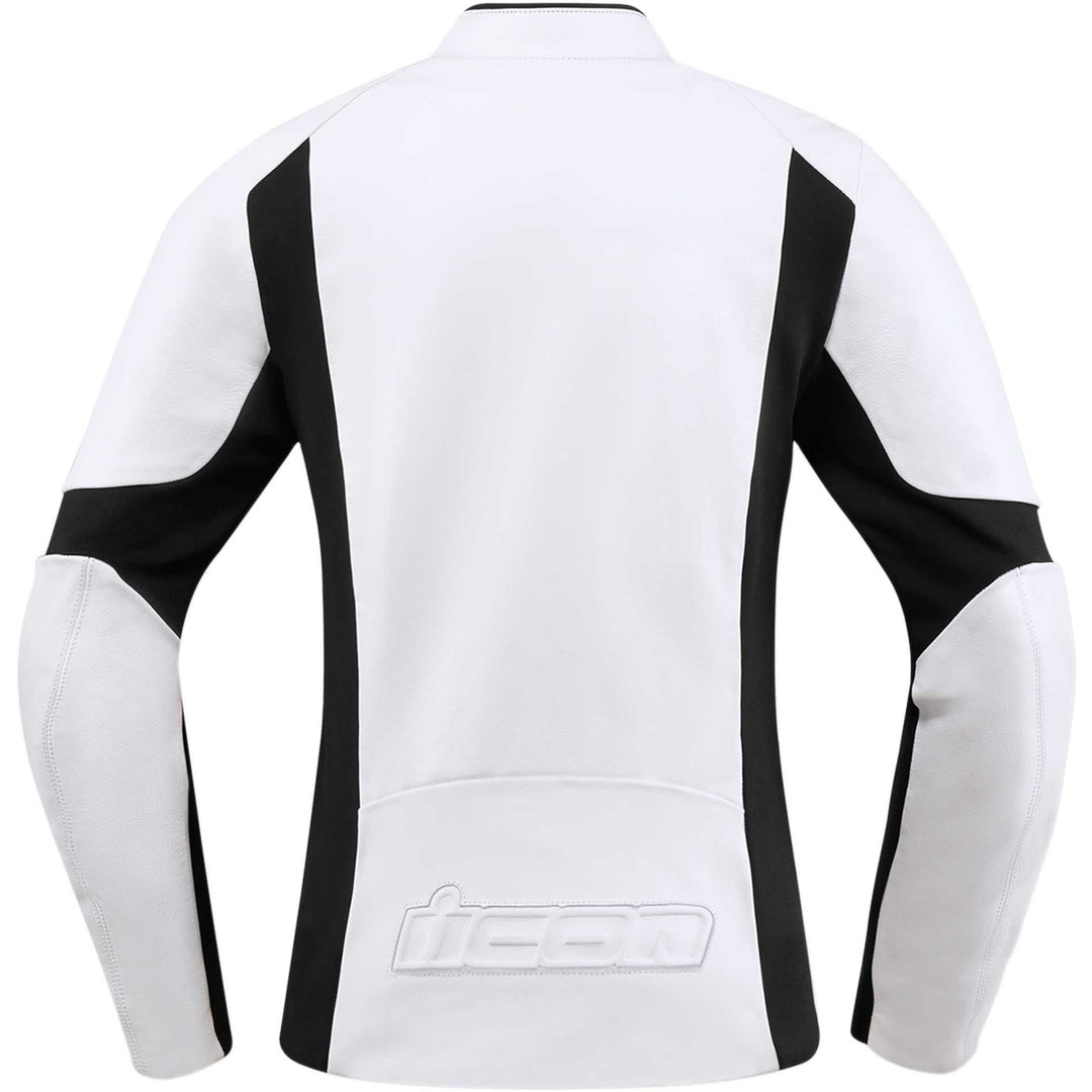 ICON Motorcycle Women's Overlord Jacket White - Rear View