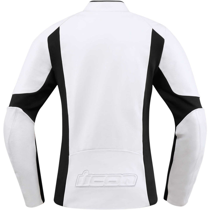 ICON Motorcycle Women's Overlord Jacket White - Rear View