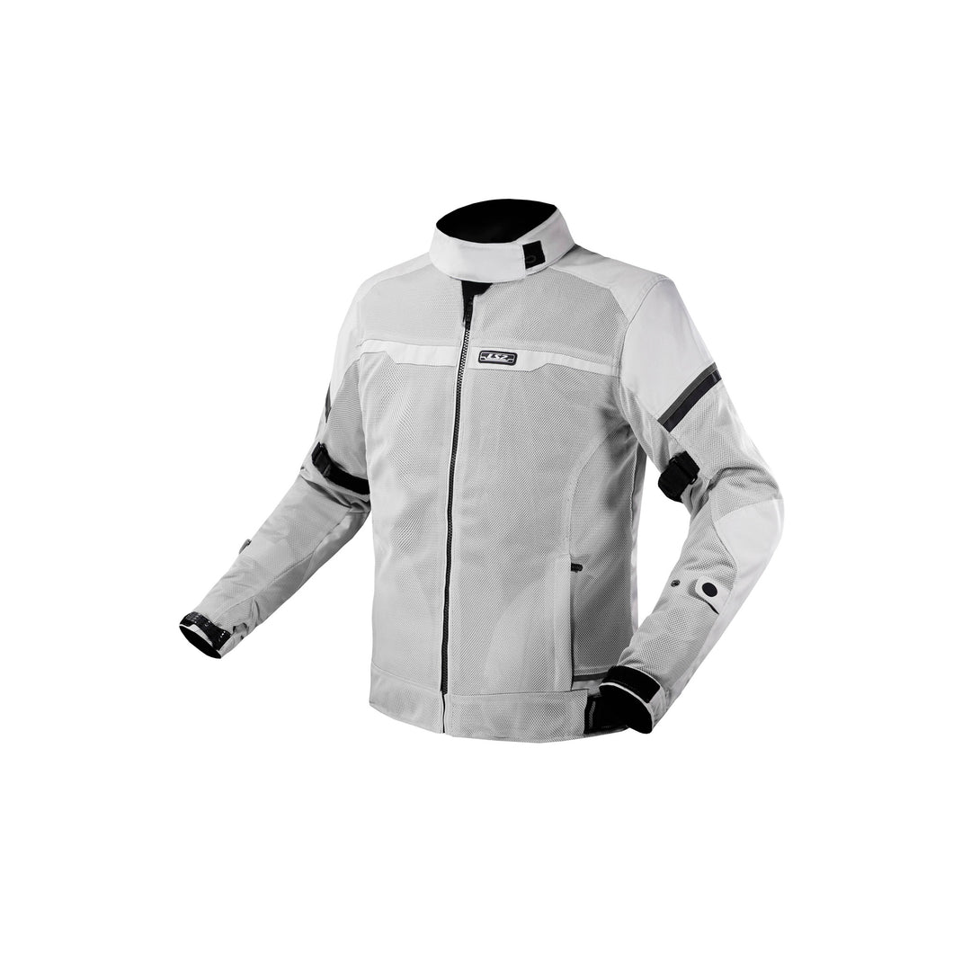 LS2 Helmets Riva Women's Motorcycle Jacket Light Gray/Black - Front View