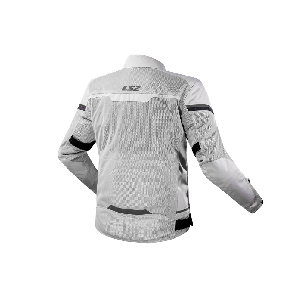 LS2 Helmets Riva Women's Motorcycle Jacket Light Gray/Black - Rear View