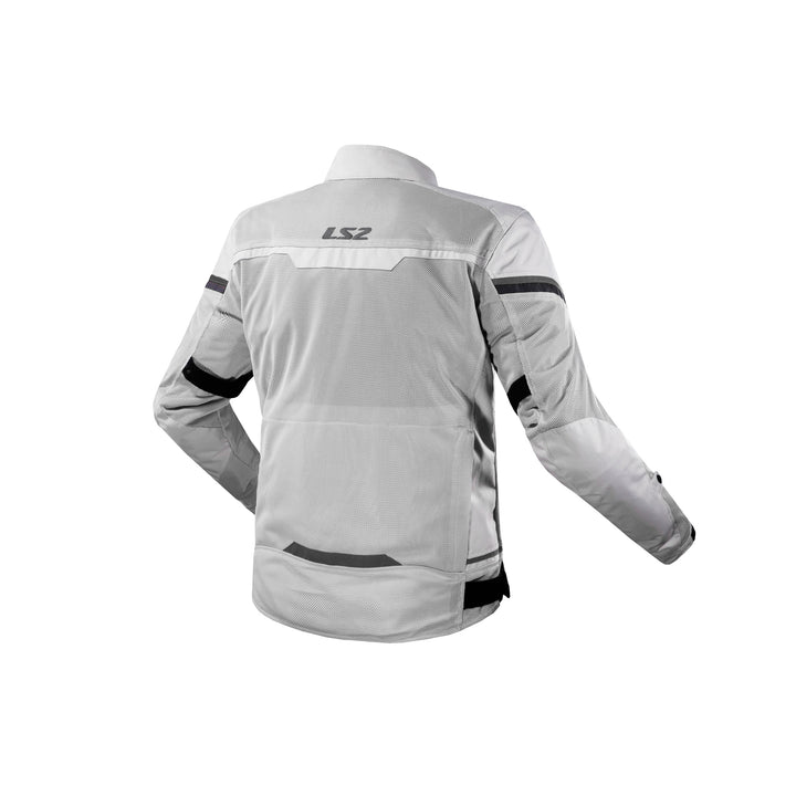 LS2 Helmets Riva Women's Motorcycle Jacket Light Gray/Black - Rear View