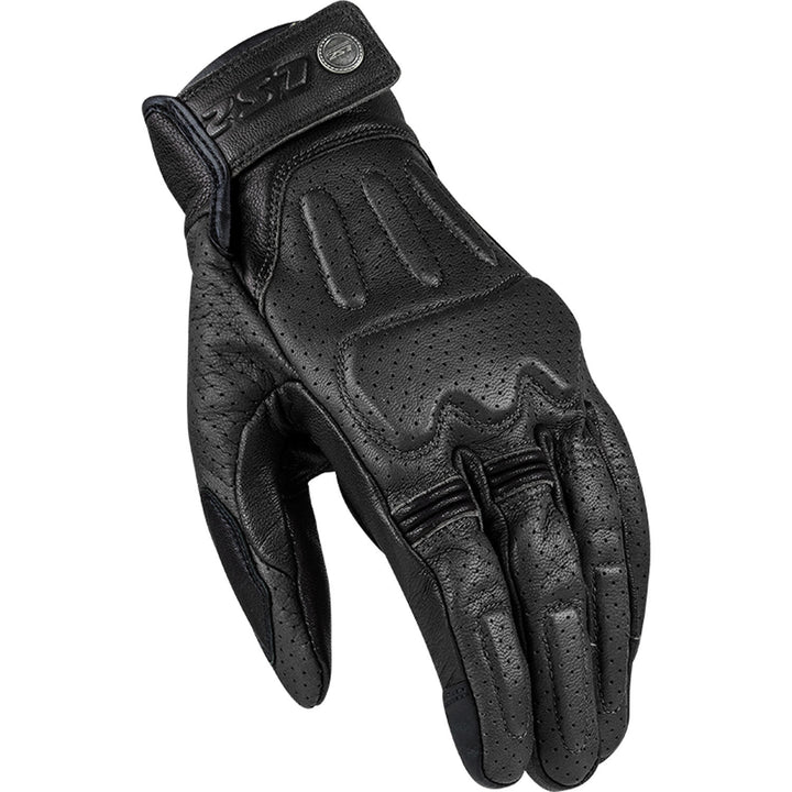 LS2 Helmets Rust Men's Motorcycle Glove Black - Back of Hand View