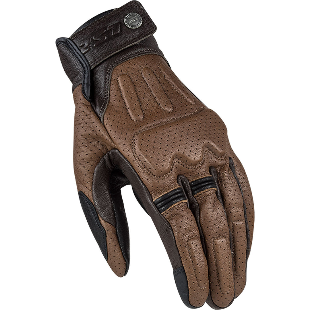 LS2 Helmets Rust Men's Motorcycle Glove Brown - Back of Hand View